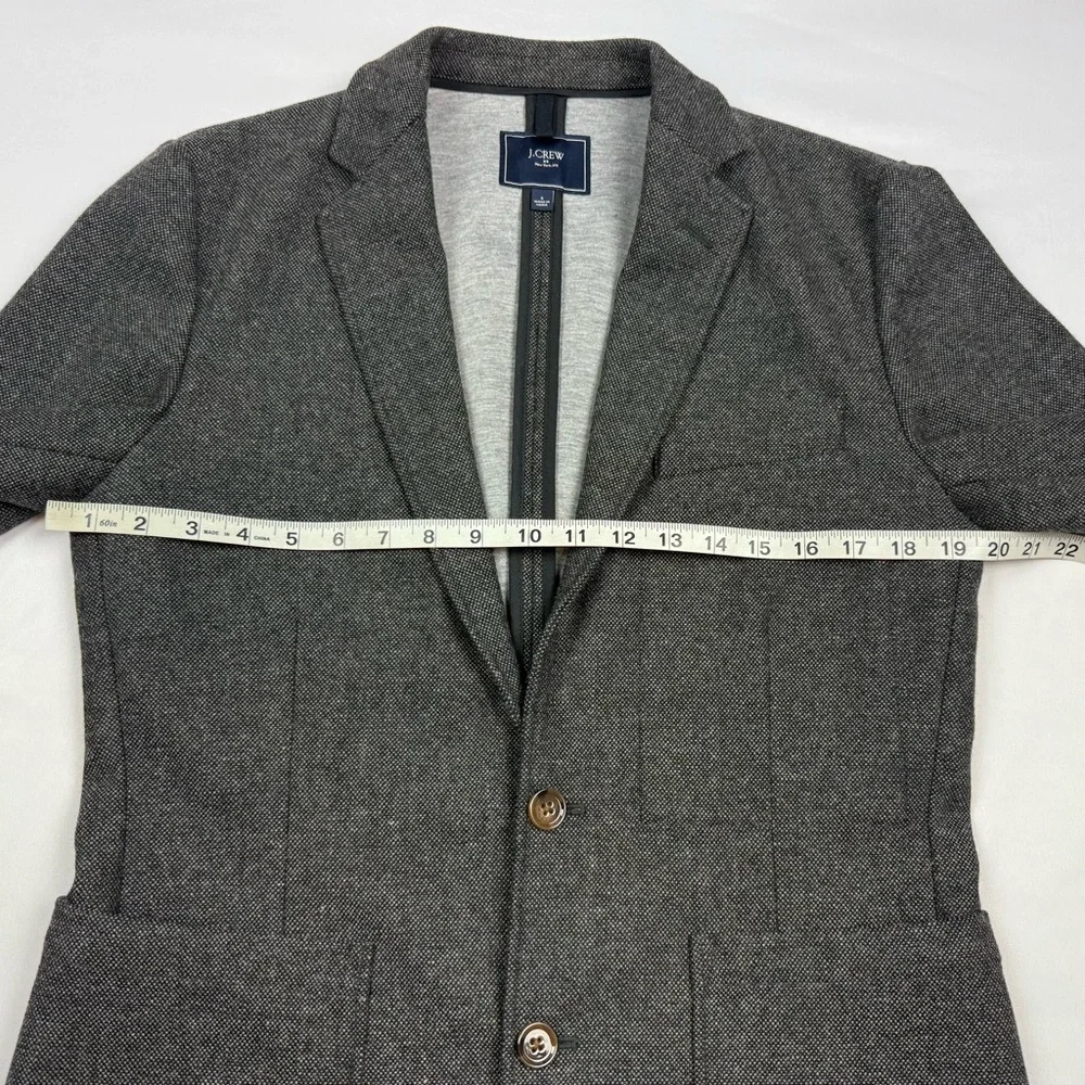 J. Crew Mens Wool Blend Tweed Sport Coat Sz Small 2 Button Grey Stretch Comfort